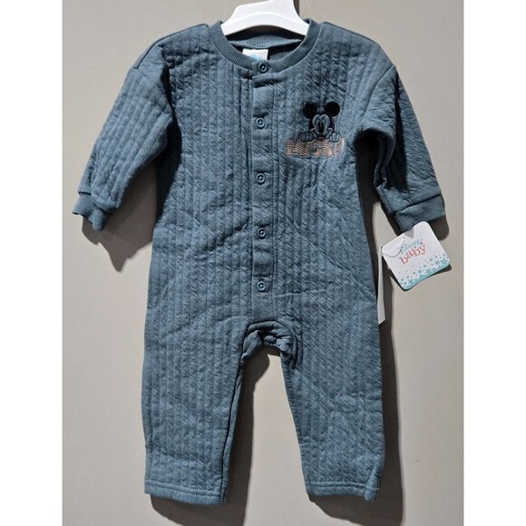 Disney Other - Disney Baby Mickey Mouse Embroidered & Textured Pale Blue Bodysuit -- Newborn